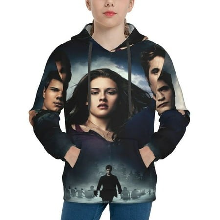 The Twilight Saga Youth Hoodies 3D Print Pullover Hooded Sweatshirt Unisex Casual Sweater Tops Blouse Long Sleeve Kids Hoodie X-Large