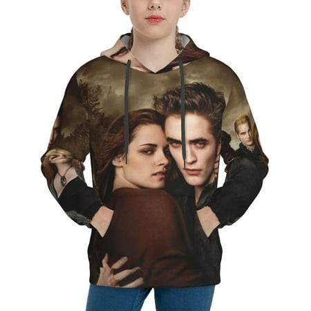The Twilight Saga Youth Hoodies 3D Print Pullover Hooded Sweatshirt Unisex Casual Sweater Tops Blouse Long Sleeve Kids Hoodie X-Large