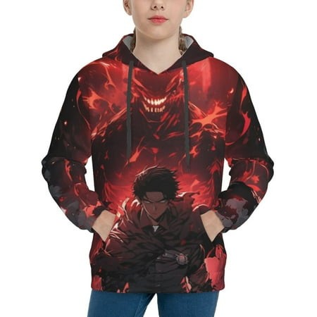 Attack on Titan Youth Hoodies 3D Print Pullover Hooded Sweatshirt Unisex Casual Sweater Tops Blouse Long Sleeve Kids Hoodie X-Large