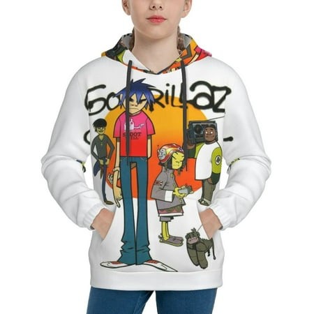 Gorillaz Youth Hoodies 3D Print Pullover Hooded Sweatshirt Unisex Casual Sweater Tops Blouse Long Sleeve Kids Hoodie X-Large