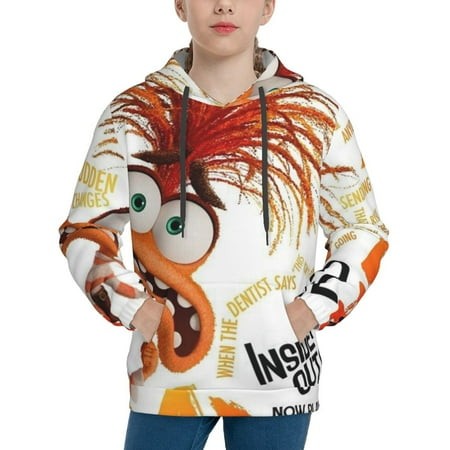 Inside Out Youth Hoodies 3D Print Pullover Hooded Sweatshirt Unisex Casual Sweater Tops Blouse Long Sleeve Kids Hoodie X-Large