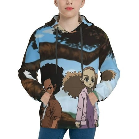 The Boondocks Youth Hoodies 3D Print Pullover Hooded Sweatshirt Unisex Casual Sweater Tops Blouse Long Sleeve Kids Hoodie X-Large