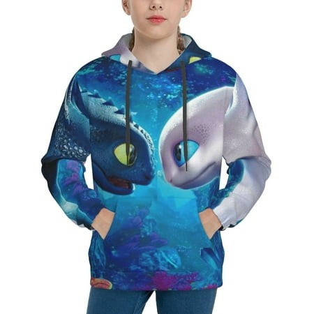 How to Train Your Dragon Youth Hoodies 3D Print Pullover Hooded Sweatshirt Unisex Casual Sweater Tops Blouse Long Sleeve Kids Hoodie X-Large