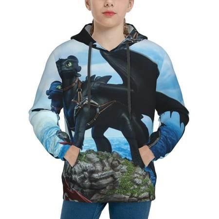 How to Train Your Dragon Youth Hoodies 3D Print Pullover Hooded Sweatshirt Unisex Casual Sweater Tops Blouse Long Sleeve Kids Hoodie X-Large