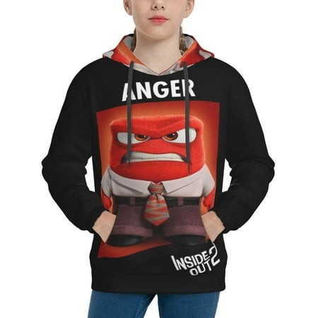 Inside Out Youth Hoodies 3D Print Pullover Hooded Sweatshirt Unisex Casual Sweater Tops Blouse Long Sleeve Kids Hoodie X-Large