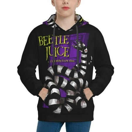 Beetlejuice Youth Hoodies 3D Print Pullover Hooded Sweatshirt Unisex Casual Sweater Tops Blouse Long Sleeve Kids Hoodie X-Large