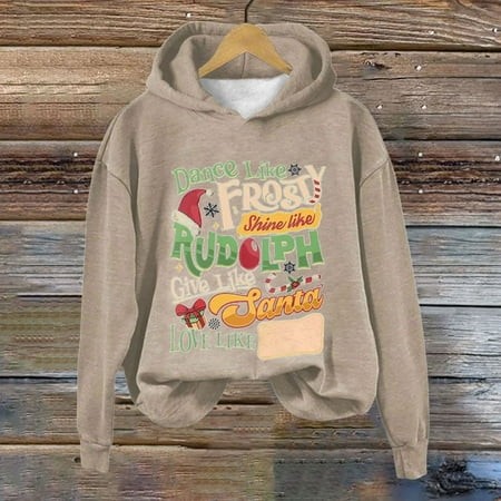 Texiao Chrismas Long Sleeve Fall Outfits for Women 2313  Women S Dance Like Frosty Shine Like Give Like Santa Love Like Christmas Printed Casual Long 