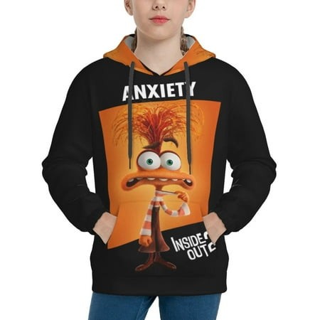 Inside Out Youth Hoodies 3D Print Pullover Hooded Sweatshirt Unisex Casual Sweater Tops Blouse Long Sleeve Kids Hoodie X-Large