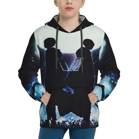 Attack on Titan Youth Hoodies 3D Print Pullover Hooded Sweatshirt Unisex Casual Sweater Tops Blouse Long Sleeve Kids Hoodie X-Large
