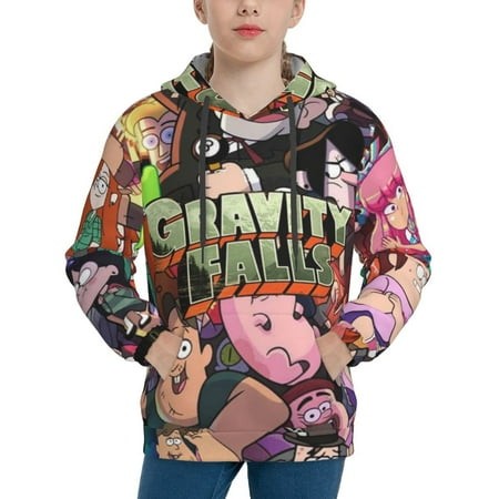Gravity Falls Youth Hoodies 3D Print Pullover Hooded Sweatshirt Unisex Casual Sweater Tops Blouse Long Sleeve Kids Hoodie X-Large
