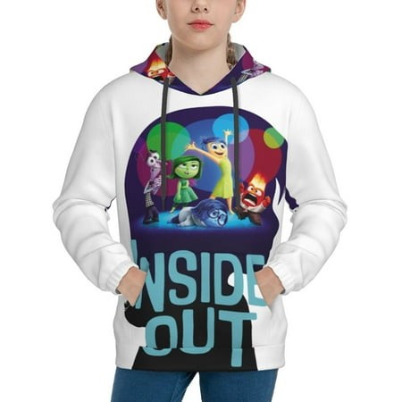 Inside Out Youth Hoodies 3D Print Pullover Hooded Sweatshirt Unisex Casual Sweater Tops Blouse Long Sleeve Kids Hoodie X-Large