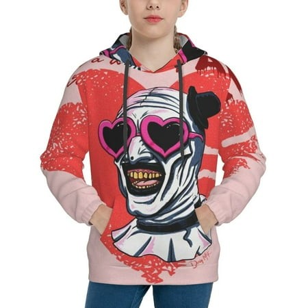 Terrifier Youth Hoodies 3D Print Pullover Hooded Sweatshirt Unisex Casual Sweater Tops Blouse Long Sleeve Kids Hoodie X-Large