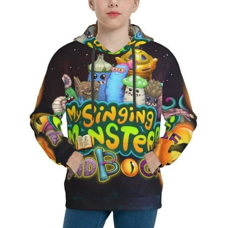 My Singing Monsters Youth Hoodies 3D Print Pullover Hooded Sweatshirt Unisex Casual Sweater Tops Blouse Long Sleeve Kids Hoodie X-Large