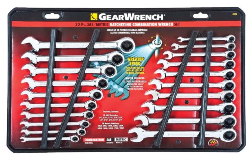 Gearwrench 20 Piece Ratcheting Combination Wrench Set Polished Chrome