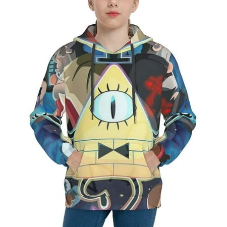 Gravity Falls Youth Hoodies 3D Print Pullover Hooded Sweatshirt Unisex Casual Sweater Tops Blouse Long Sleeve Kids Hoodie X-Large