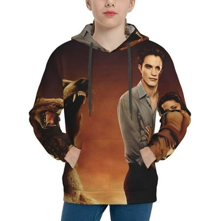 The Twilight Saga Youth Hoodies 3D Print Pullover Hooded Sweatshirt Unisex Casual Sweater Tops Blouse Long Sleeve Kids Hoodie X-Large