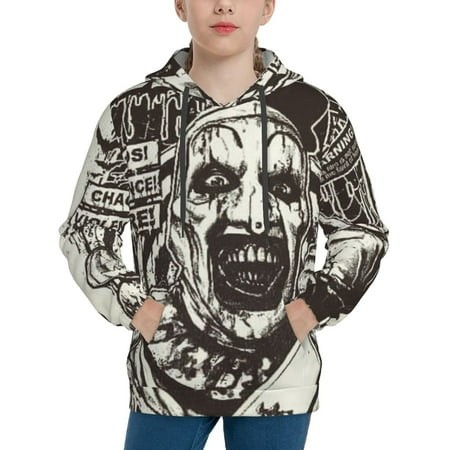 Terrifier Youth Hoodies 3D Print Pullover Hooded Sweatshirt Unisex Casual Sweater Tops Blouse Long Sleeve Kids Hoodie X-Large