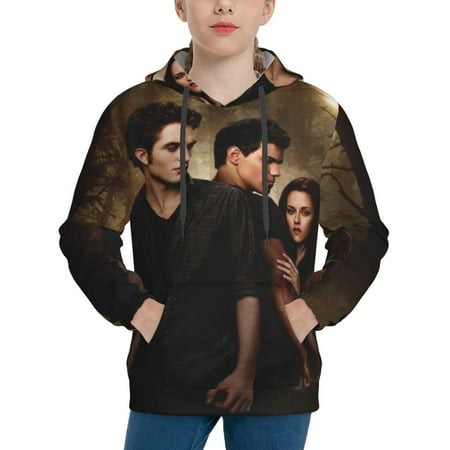The Twilight Saga Youth Hoodies 3D Print Pullover Hooded Sweatshirt Unisex Casual Sweater Tops Blouse Long Sleeve Kids Hoodie X-Large