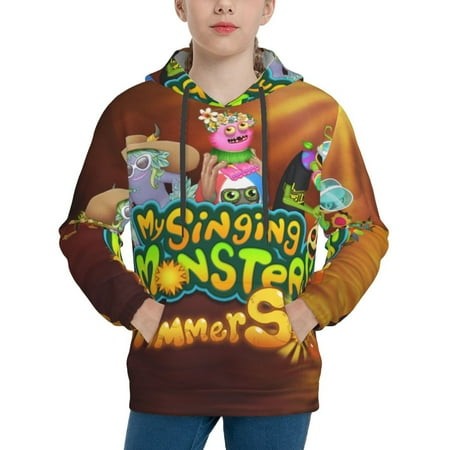 My Singing Monsters Youth Hoodies 3D Print Pullover Hooded Sweatshirt Unisex Casual Sweater Tops Blouse Long Sleeve Kids Hoodie X-Large