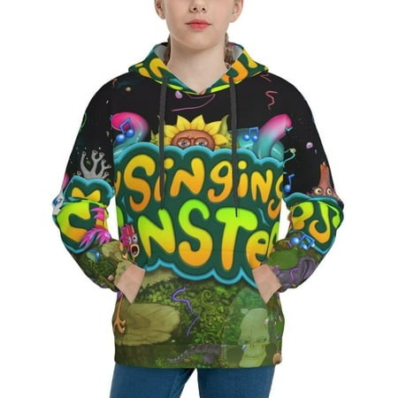 My Singing Monsters Youth Hoodies 3D Print Pullover Hooded Sweatshirt Unisex Casual Sweater Tops Blouse Long Sleeve Kids Hoodie X-Large