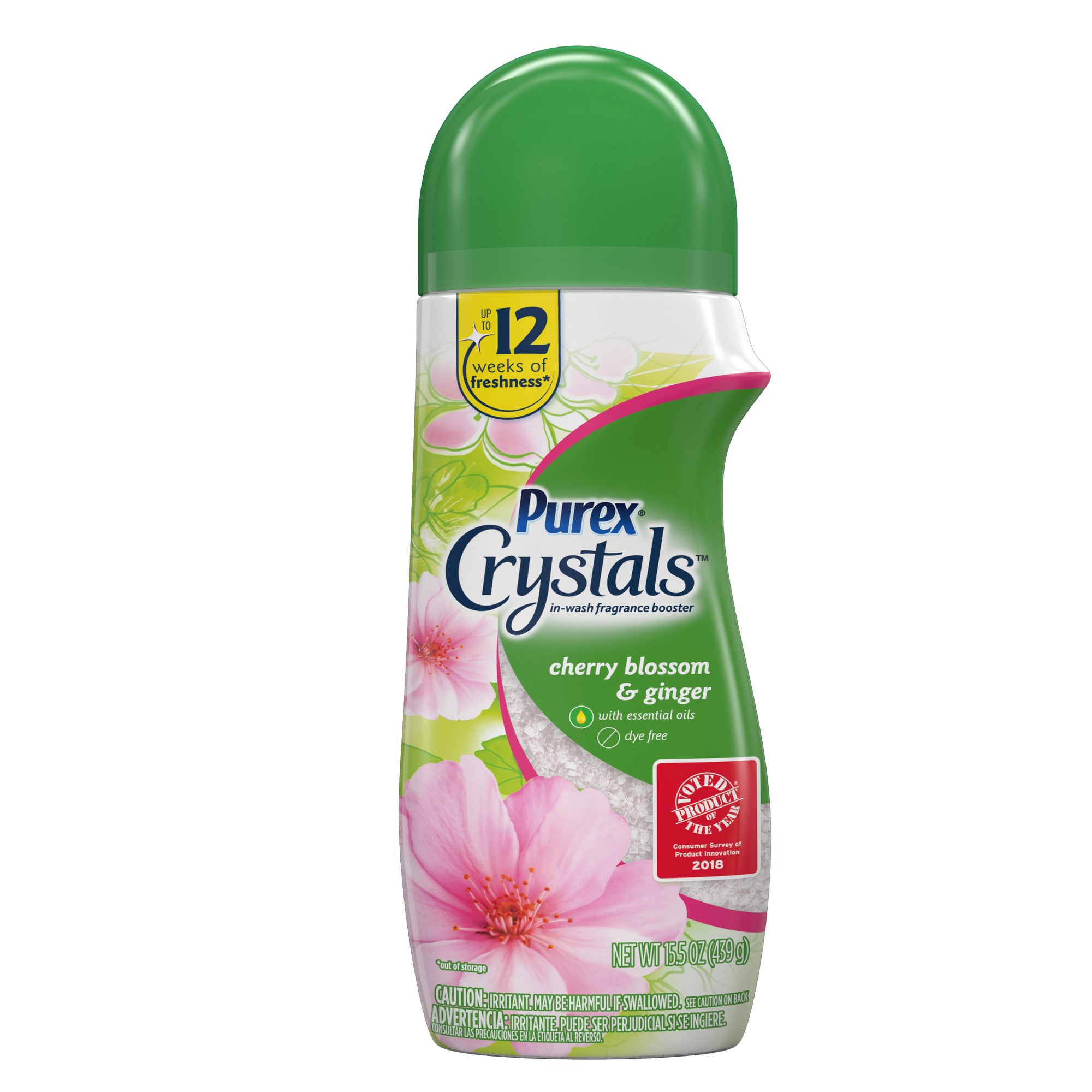 Purex Crystals in-Wash Fragrance and Scent Booster, Cherry Blossom & Ginger, 15.5 Ounce