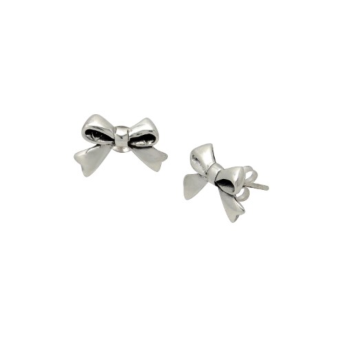 Sterling Silver Bow-Shaped Stud Earrings