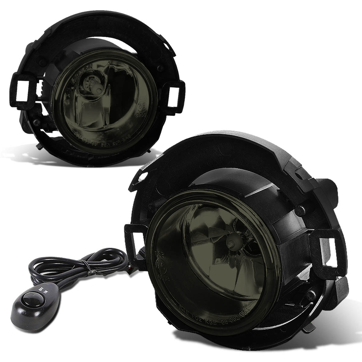 For 2005 to 2015 Nissan Xterra / Frontier Pair of Bumper Driving Fog Lights + Switch (Smoked Lens) 06 07 08 09 00 11 12 13 14