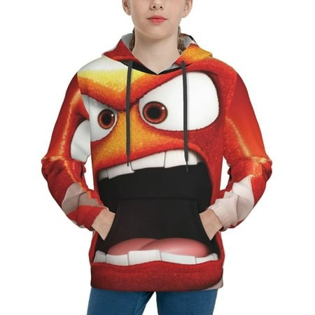 Inside Out Youth Hoodies 3D Print Pullover Hooded Sweatshirt Unisex Casual Sweater Tops Blouse Long Sleeve Kids Hoodie X-Large