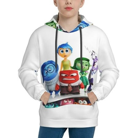Inside Out Youth Hoodies 3D Print Pullover Hooded Sweatshirt Unisex Casual Sweater Tops Blouse Long Sleeve Kids Hoodie X-Large