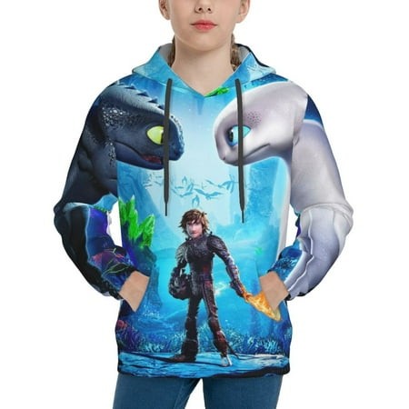 How to Train Your Dragon Youth Hoodies 3D Print Pullover Hooded Sweatshirt Unisex Casual Sweater Tops Blouse Long Sleeve Kids Hoodie X-Large