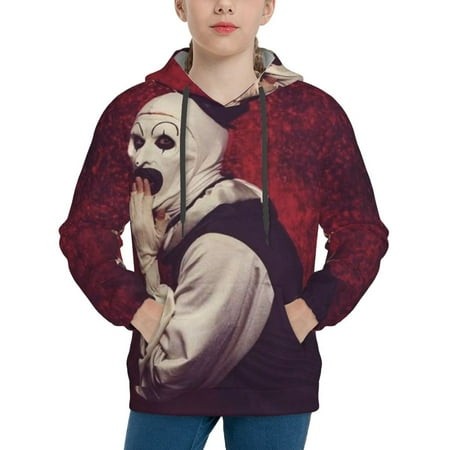Terrifier Youth Hoodies 3D Print Pullover Hooded Sweatshirt Unisex Casual Sweater Tops Blouse Long Sleeve Kids Hoodie X-Large