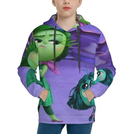 Inside Out Youth Hoodies 3D Print Pullover Hooded Sweatshirt Unisex Casual Sweater Tops Blouse Long Sleeve Kids Hoodie X-Large