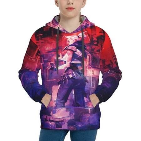 Valoranta Youth Hoodies 3D Print Pullover Hooded Sweatshirt Unisex Casual Sweater Tops Blouse Long Sleeve Kids Hoodie X-Large