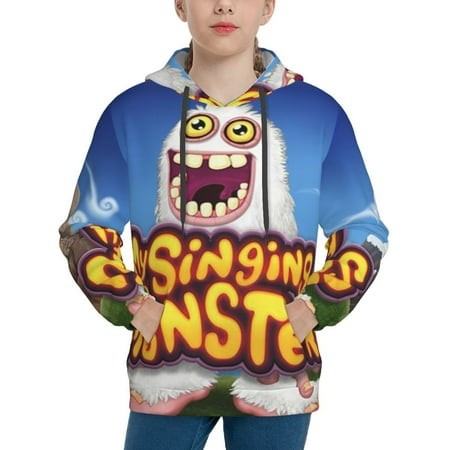 My Singing Monsters Youth Hoodies 3D Print Pullover Hooded Sweatshirt Unisex Casual Sweater Tops Blouse Long Sleeve Kids Hoodie X-Large