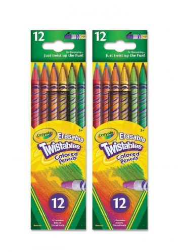 Crayola 12 Ct Erasable Twistables Colored Pencils (Pack of 2)