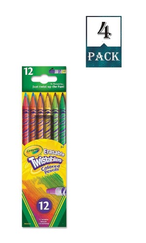 Crayola 12 Ct Erasable Twistables Colored Pencils (Pack of 4)