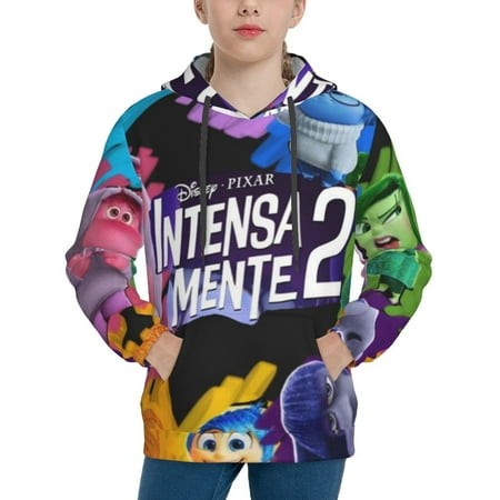 Inside Out Youth Hoodies 3D Print Pullover Hooded Sweatshirt Unisex Casual Sweater Tops Blouse Long Sleeve Kids Hoodie X-Large
