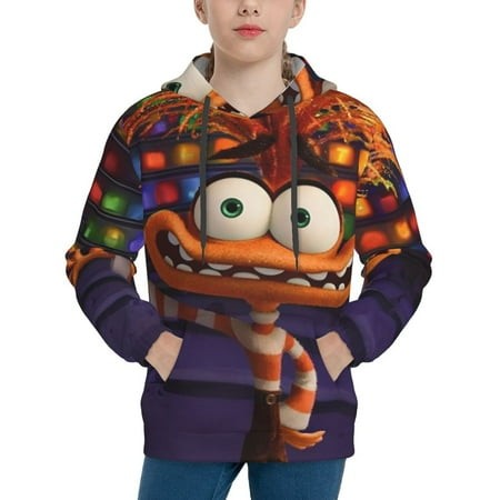 Inside Out Youth Hoodies 3D Print Pullover Hooded Sweatshirt Unisex Casual Sweater Tops Blouse Long Sleeve Kids Hoodie X-Large