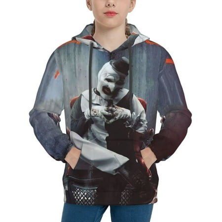 Terrifier Youth Hoodies 3D Print Pullover Hooded Sweatshirt Unisex Casual Sweater Tops Blouse Long Sleeve Kids Hoodie X-Large