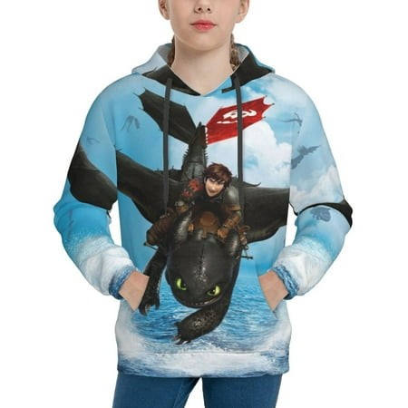 How to Train Your Dragon Youth Hoodies 3D Print Pullover Hooded Sweatshirt Unisex Casual Sweater Tops Blouse Long Sleeve Kids Hoodie X-Large