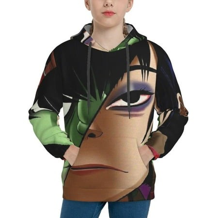 Gorillaz Youth Hoodies 3D Print Pullover Hooded Sweatshirt Unisex Casual Sweater Tops Blouse Long Sleeve Kids Hoodie X-Large