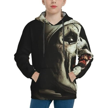 Terrifier Youth Hoodies 3D Print Pullover Hooded Sweatshirt Unisex Casual Sweater Tops Blouse Long Sleeve Kids Hoodie X-Large