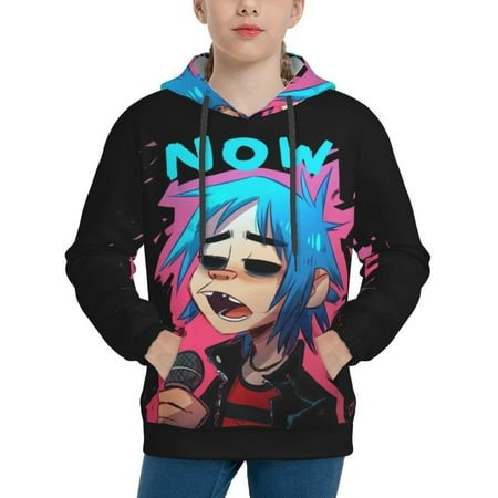 Gorillaz Youth Hoodies 3D Print Pullover Hooded Sweatshirt Unisex Casual Sweater Tops Blouse Long Sleeve Kids Hoodie X-Large
