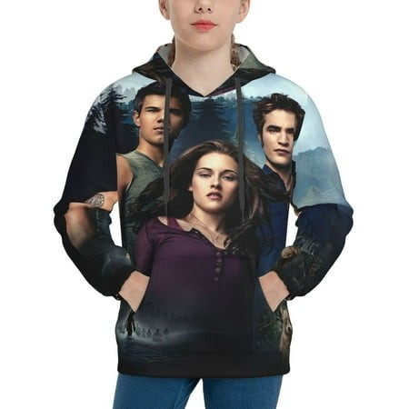 The Twilight Saga Youth Hoodies 3D Print Pullover Hooded Sweatshirt Unisex Casual Sweater Tops Blouse Long Sleeve Kids Hoodie X-Large