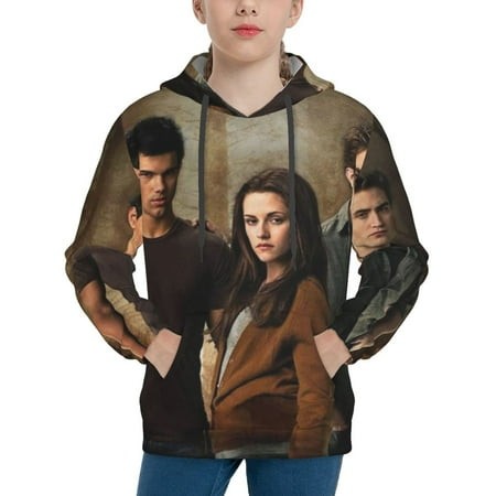 The Twilight Saga Youth Hoodies 3D Print Pullover Hooded Sweatshirt Unisex Casual Sweater Tops Blouse Long Sleeve Kids Hoodie X-Large
