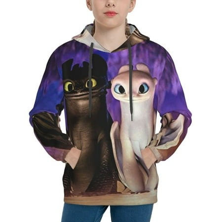 How to Train Your Dragon Youth Hoodies 3D Print Pullover Hooded Sweatshirt Unisex Casual Sweater Tops Blouse Long Sleeve Kids Hoodie X-Large