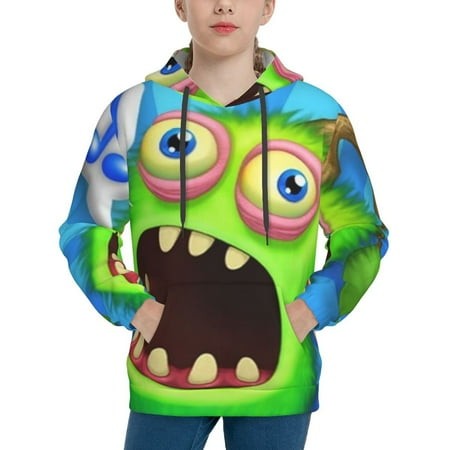 My Singing Monsters Youth Hoodies 3D Print Pullover Hooded Sweatshirt Unisex Casual Sweater Tops Blouse Long Sleeve Kids Hoodie X-Large
