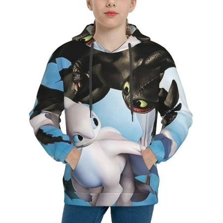 How to Train Your Dragon Youth Hoodies 3D Print Pullover Hooded Sweatshirt Unisex Casual Sweater Tops Blouse Long Sleeve Kids Hoodie X-Large
