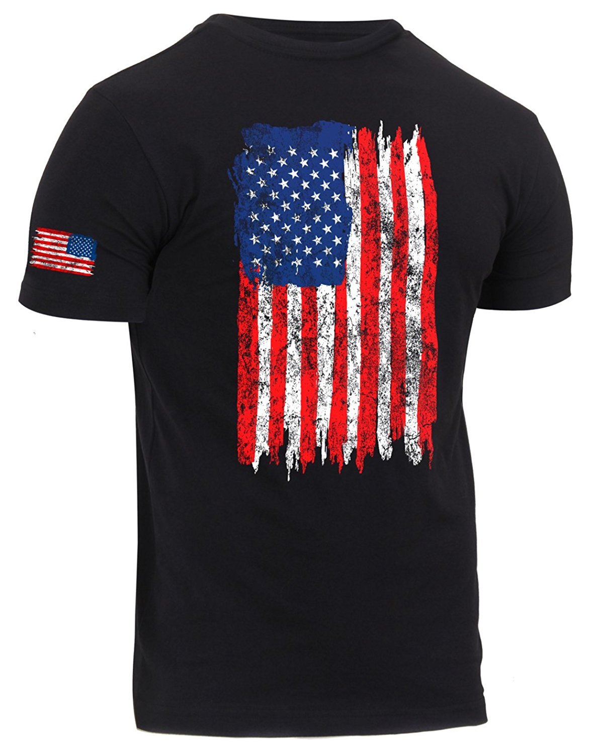 Rothco Distressed US Flag Athletic Fit T-Shirt  Red / White / Blue  S
