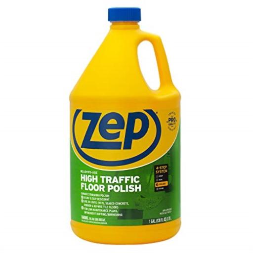 Zep ZU0812128 High Traffic Floor Polish 128 Ounce ZUHTFF128  128 Oz. Clear  Green